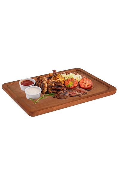 AhsaptanHerSey Meat Presentation Board and Meat Cutting Board Solid Hornbeam Wood