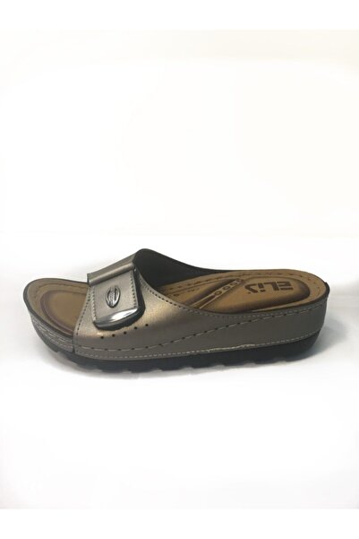 ELİS Velcro Wedge Heel Platinum Orthopedic Women's Slippers