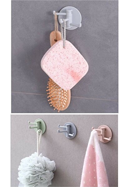 CMT 3 Kancalı Çok Amaçlı Plastik Askı Ayarlanabilir Mutfak Ve Banyo Askısı