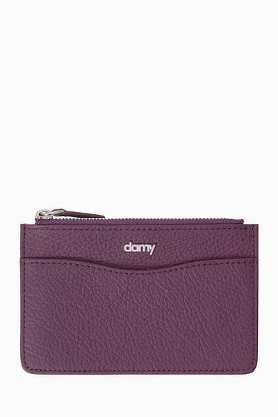 DAMY Purple Zippered Mini Women's Wallet - Practical Small Wallet Plum K904