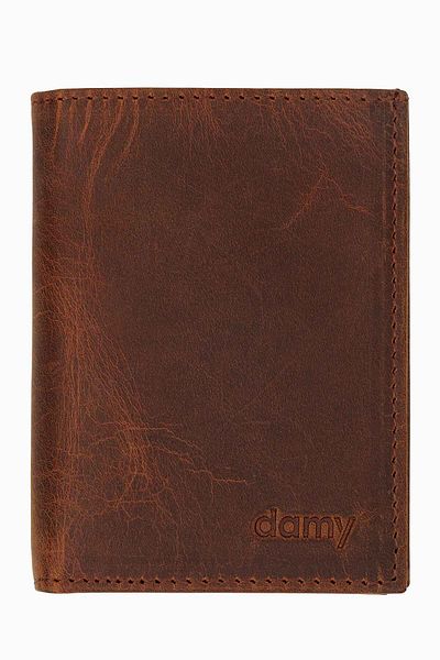 DAMY Men's Mini Wallet - Upright Design, Card Holder, Crazy Wallet - Tan K214