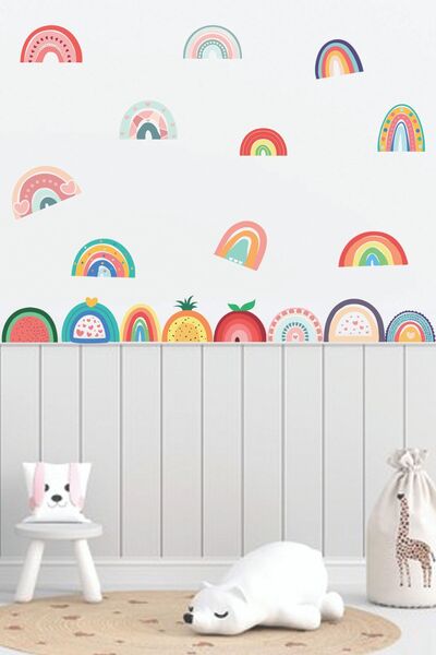 Sepet Yıldızı Rainbow Kids Room Wall Sticker Set