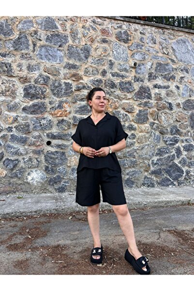 MJORA Large Size Linen Shorts and Shirt Set