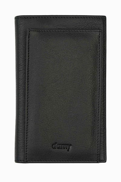 DAMY Black Genuine Leather Notebook - K709, Leather Wallet and Note Holder Set