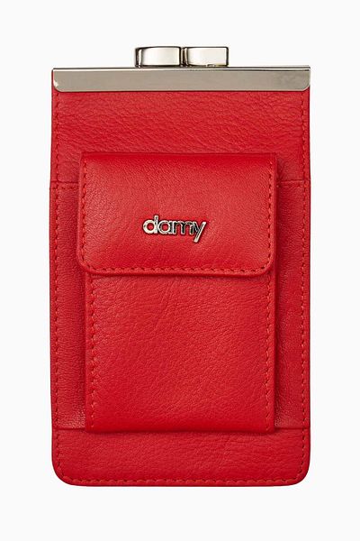 DAMY Red Slim Fit Long Short Cigarette Box - Genuine Leather, Cigarette Holder and Case K702