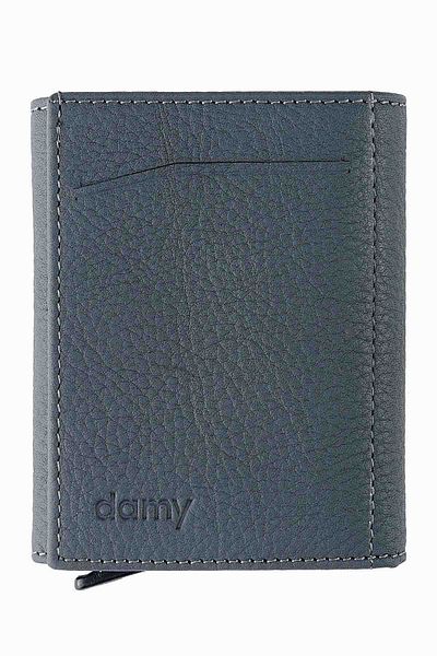 DAMY Anthracite K626 - Πορτοφόλι με μηχανισμό και αυτόματη θήκη για κάρτες, πορτοφόλι δώρου