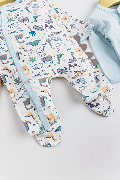 Babymod Dino Figured 2-Piece Long Sleeve Baby Girl/Boy Jumpsuit Set