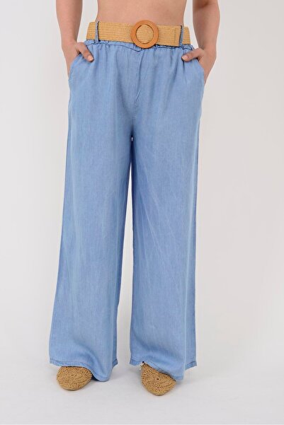 Hazinedan Аутентичні жіночі джинси - з поясом і широкими штанинами