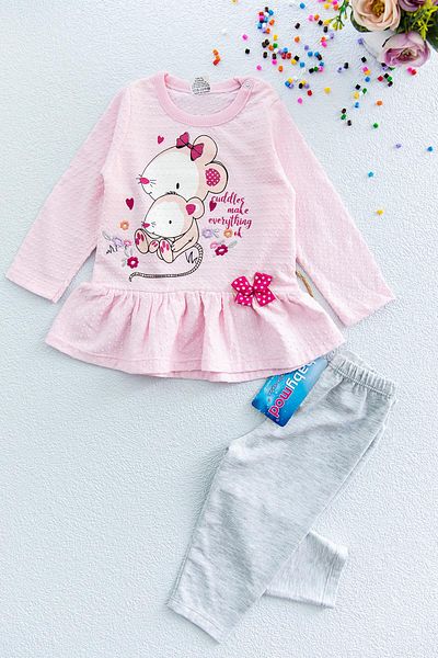 Babymod Baby Girl Double Set with Bow Decoration