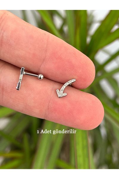 Karınca Piercing Retro Arrow Jewelled Ear Flat Forward Helix Conch Lip Tragus Piercing Earring (Ant Tattoo)