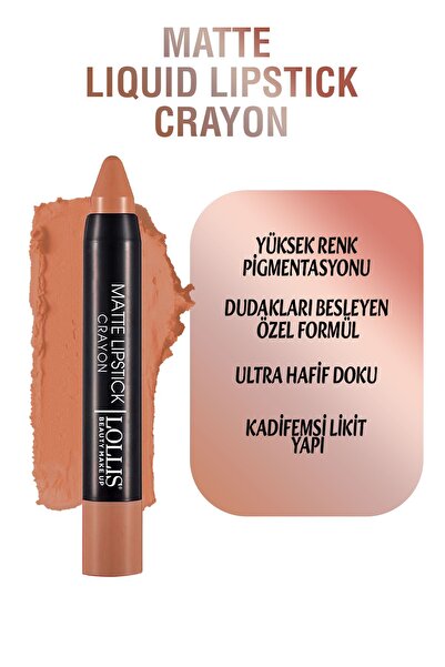 Lollis Matte Lipstick Crayon 02 / Mat Kalem Ruj Crayon 02