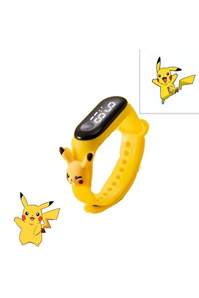 Rewoly Pokemon Pikachu Figürlü Led Dokunmatik Ekranlı Su Geçirmez Dijital Çoc...