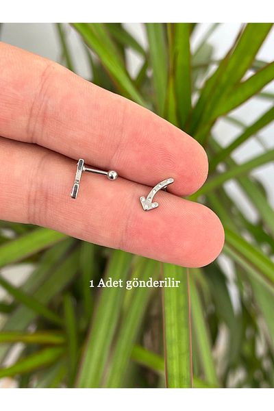 Karınca Piercing Retro Arrow Jewelled Ear Flat Forward Helix Conch Lip Tragus Piercing Earring (Ant Tattoo)