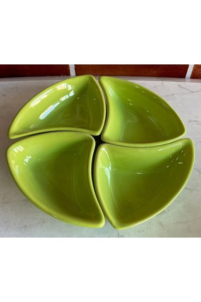 Keramika 17 Cm Wind Snack Bowl Green 4 Pieces