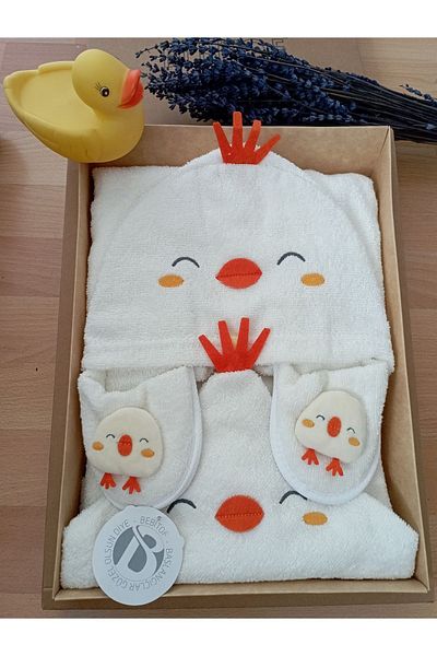 Bebitof Bamboo Patterned Chick Bathrobe Set