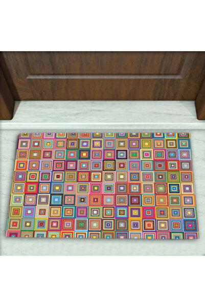 Colorix Carpet Geometrik Desenli Dekoratif Kapı Önü Paspası No: 1432