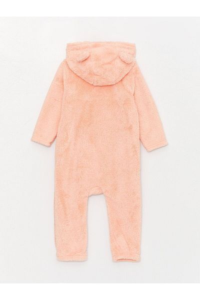 LC Waikiki Langärmliger Plüschoverall für Babys mit Kapuze und Stadt