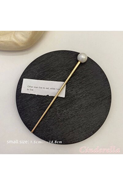 Cinderella Küçük Boy İncili Metal Çubuk Topuz Toka Gold - Kadın Trend İnci Ta...