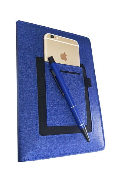 Gülay AVM Caiet din piele termică nedatat cu rigle 13x21 băiat Suport pentru cărți de vizită pentru telefon Buzunar Agenda cu pix 2415 Caiet