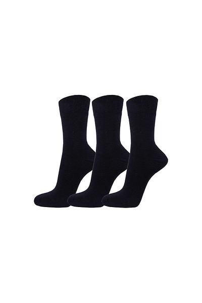 SOCKSHION Мъжки и дамски 3 пакета класически памучни чорапи черен цвят