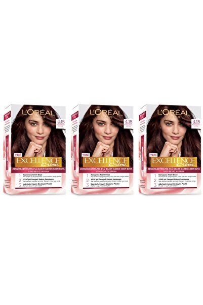 Excellence L'oreal Paris Creme Saç Boyası 4.15 Büyüleyici Kahve 3 Paket