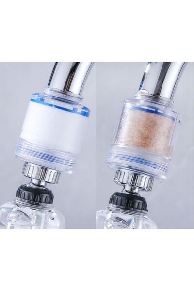 CMT 3 Fonksiyonlu Şeffaf Su Arıtmalı 360 Derece Döner Musluk Başlığı Musluk G...
