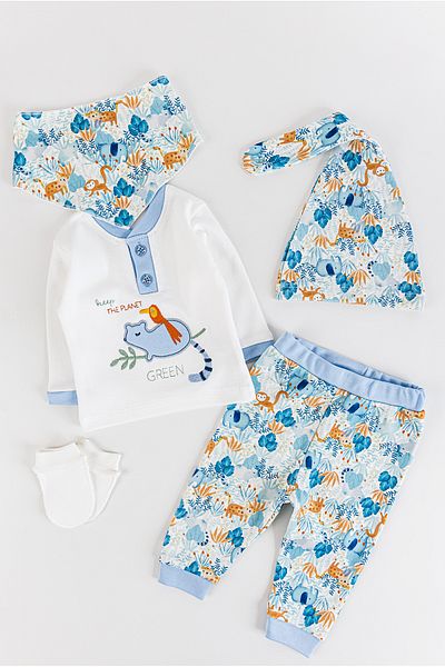 Babymod Forest Themed 5 Piece Baby Boy Hospital Outlet Baby Set