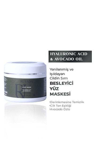 RUIADA Nourishing, Brightening and Purifying Clay Mask 150 ML (Hyaluronic Acid - Avacado Oil) Clay Mask