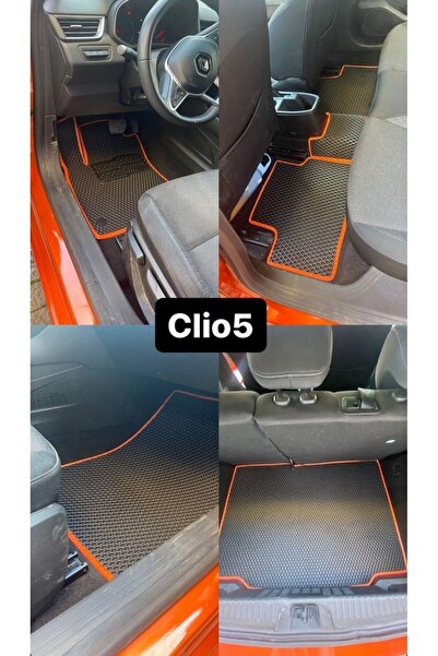 Genel Markalar RENAULT CLIO 5 AKILLI OTO PASPAS+BAGAJ HAVUZU  SİYAH-TURUNCU Ş...