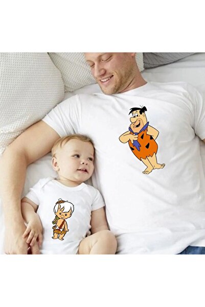 JoneBase بدلة تي شيرت قطنية 100% للأب والابن - مكونة من قطعتين