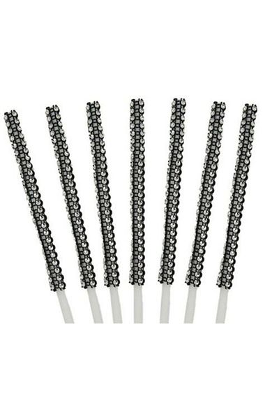 hobs Black Stone Striped Popcake Stick 12 Pieces