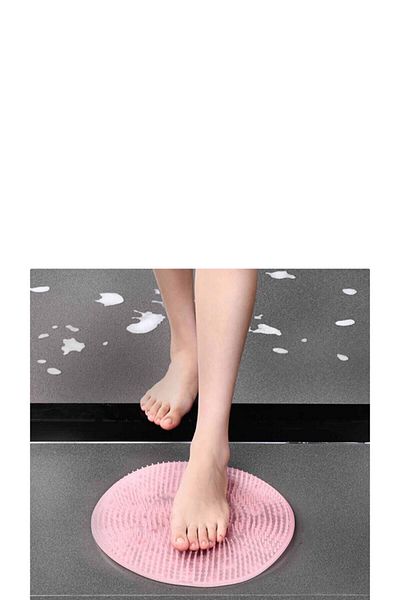 CMT Bathroom Shower Foot Mat Suction Cup Massage Pad Silicone Washing Brush