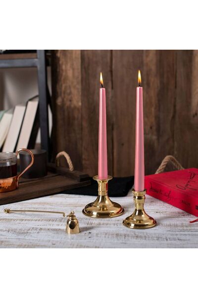Candleaire 2 li Pembe Varaklı Şamdan Mumu