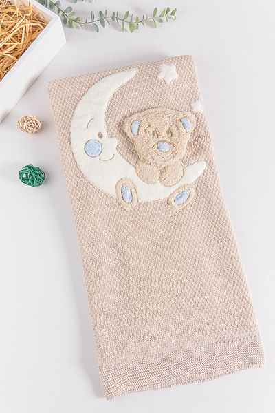 Babymod Girl/Boy Welsoft Lined Baby Blanket with Teddy Bear Figure