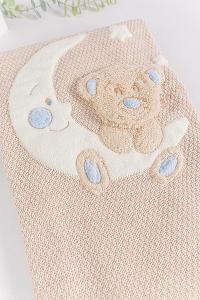 Babymod Girl/Boy Welsoft Lined Baby Blanket with Teddy Bear Figure