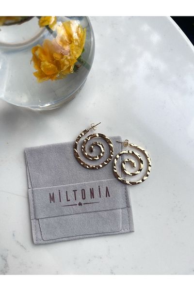 Miltonia Spiral Steel Earrings Gold