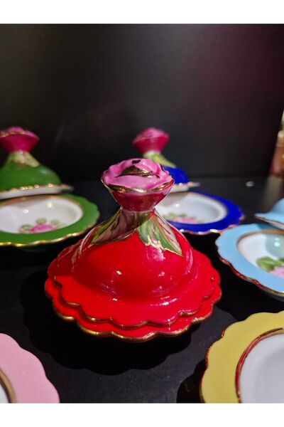 Genel Markalar Porselen El Boyaması Kahve Yanı Lokumluk Seti