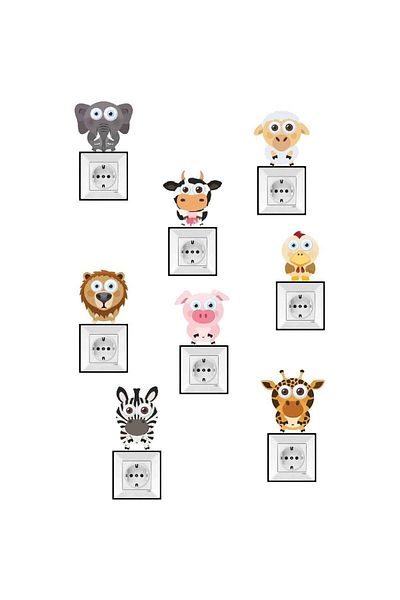 Kt Grup Set de autocolante cu prize cu animale amuzante