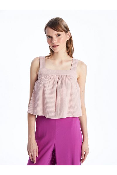 LC Waikiki Γυναικεία Crop Μπλούζα U-Neck
