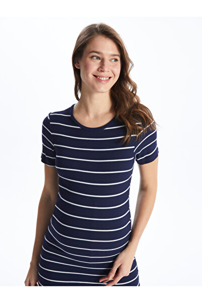 LC Waikiki Pruhované těhotenské šaty s výstřihem a krátkým rukávem