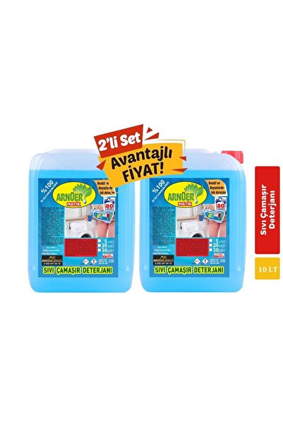ARNÜER Matik Sıvı Deterjan Renkli Beyaz 10 lt 2 Lİ SET
