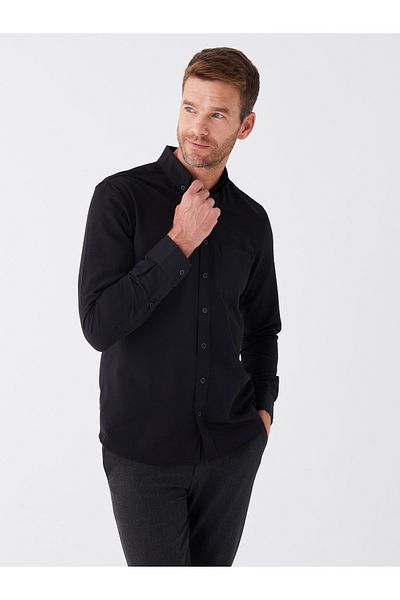 LC Waikiki Men's Poplin Shirt - Regular Fit, Long Sleeve