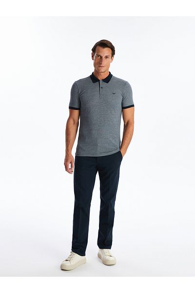 LC Waikiki Kurzärmliges T-Shirt mit Polokragen und Stickerei für Herren