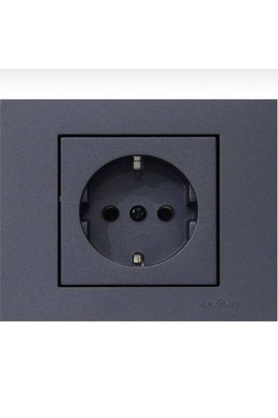 OVİVO Grano Series Smoke Color Grounded Socket Frame