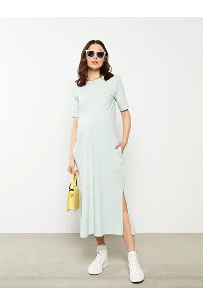 LC Waikiki Rochie de maternitate din bumbac - Decolteu, maneca scurta
