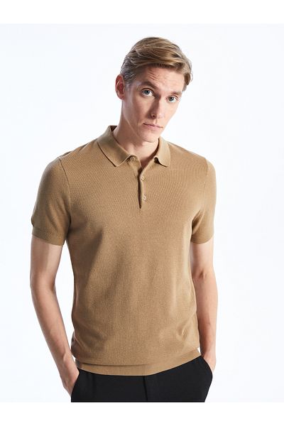 LC Waikiki Ανδρικό πλεκτό πουλόβερ Polo Neck - Κοντό μανίκι