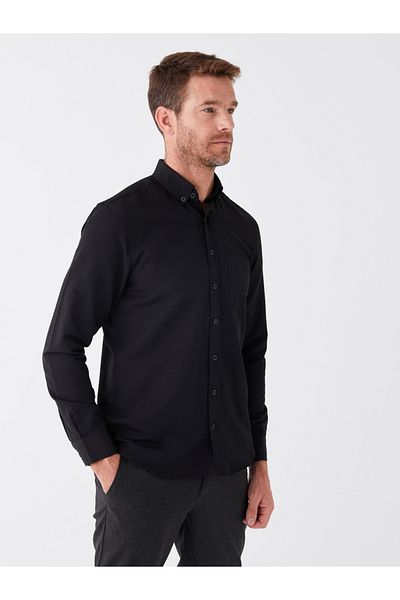 LC Waikiki Men's Poplin Shirt - Regular Fit, Long Sleeve