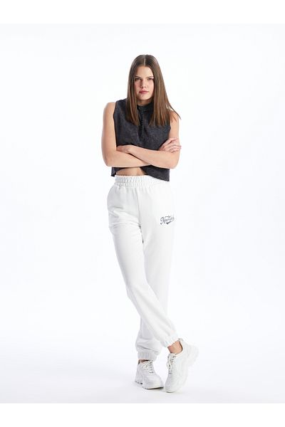 LC Waikiki Women's Jogger Sweatpants - Elastic Waist and Printed