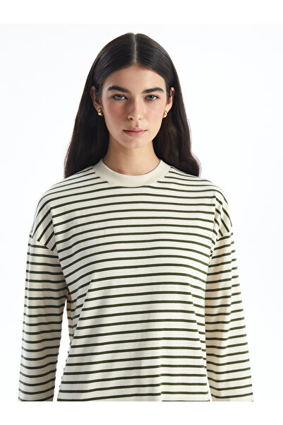 LC Waikiki Csíkos nyakú, hosszú ujjú női tunika