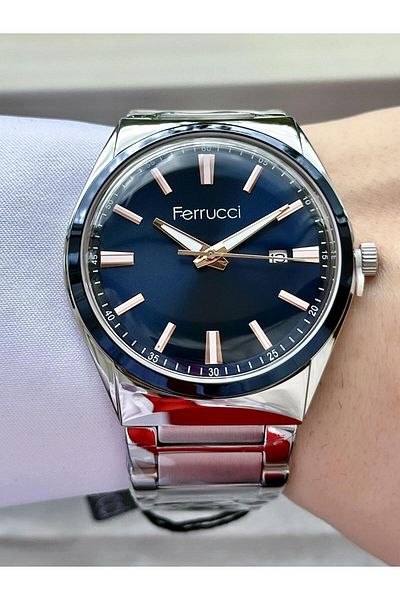 Ferrucci Men's Metal Band Wristwatch